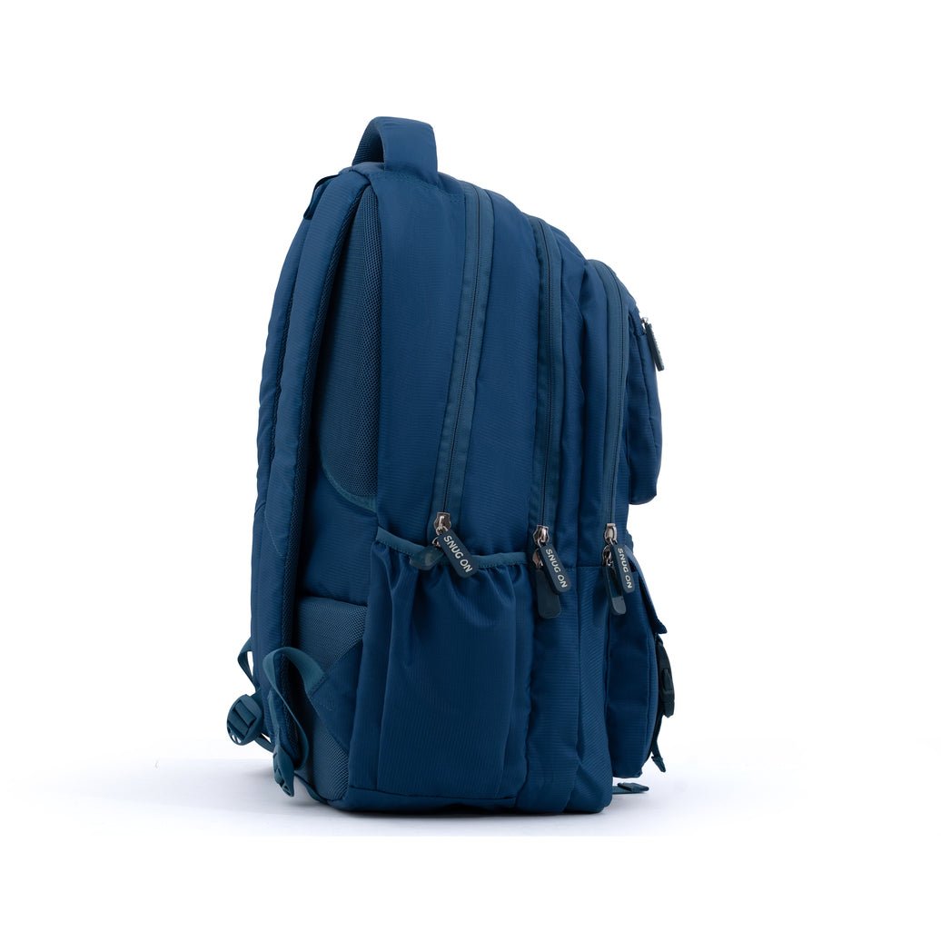 Novex Snug - On Plain Pattern Teal Blue Unisex Kids School Bag for 6th - 12th Class - 19 Inch | Backpack for 13 - 18 Years Kids - SNBP0773 - TEAL BLUE