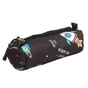 Novex Snug-On Rocket Printed Unisex Kids School Bag with Stationary Pouch - 19 Inch | Backpack for 12-16 Years Kids