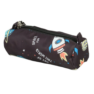 Novex Snug-On Rocket Printed Unisex Kids School Bag with Stationary Pouch - 19 Inch | Backpack for 12-16 Years Kids