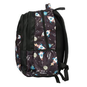 Novex Snug-On Rocket Printed Unisex Kids School Bag with Stationary Pouch - 19 Inch | Backpack for 12-16 Years Kids
