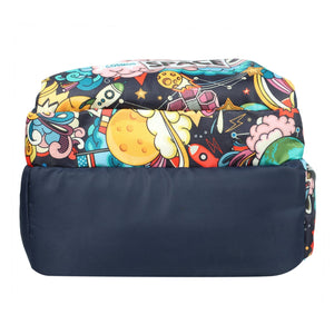 Novex Snug - On Space Printed Boy Kids School Bag with Stationary Pouch for 3rd to 5th Class - 17 Inch | Backpack for 9 - 11 Years Kids - SNBP0407 - SPACE