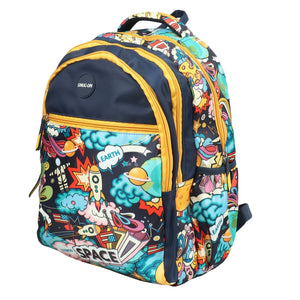 Novex Snug - On Space Printed Boy Kids School Bag with Stationary Pouch for 3rd to 5th Class - 17 Inch | Backpack for 9 - 11 Years Kids - SNBP0407 - SPACE