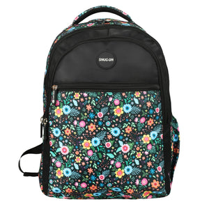 Novex Snug-On Sweet Pea Printed Girl Kids School Bag with Stationary Pouch - 17 Inch | Backpack for 9-11 Years Kids