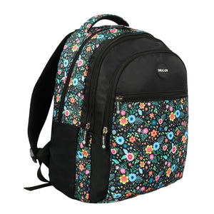 Novex Snug-On Sweet Pea Printed Girl Kids School Bag with Stationary Pouch - 17 Inch | Backpack for 9-11 Years Kids