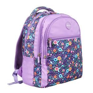 Novex Snug - On Sweet Pea Printed Girl Kids School Bag with Stationary Pouch for 3rd to 5th Class - 17 Inch | Backpack for 9 - 11 Years Kids - SNBP0412 - SWEET PEA