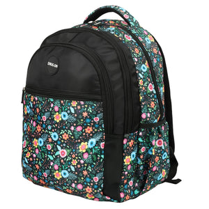 Novex Snug-On Sweet Pea Printed Girl Kids School Bag with Stationary Pouch - 17 Inch | Backpack for 9-11 Years Kids