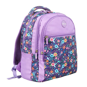 Novex Snug - On Sweet Pea Printed Girl Kids School Bag with Stationary Pouch for 3rd to 5th Class - 17 Inch | Backpack for 9 - 11 Years Kids - SNBP0412 - SWEET PEA