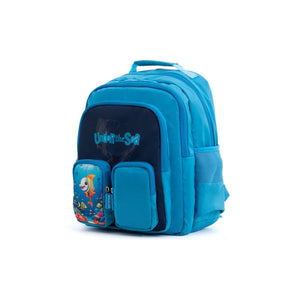 Novex Snug-On Under Tea Sea Printed Girl Kids School Bag for Nursery to 3rd Class - 15 Inch | Backpack for 6-9 Years Kids