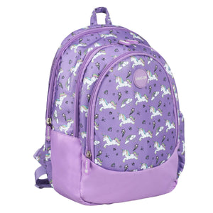 Novex Snug - On Unicorn Printed Girl Kids School Bag for Nursery to 2nd Class - 15 Inch | Backpack for 5 - 8 Years Kids - SNBP0420 - UNICORN