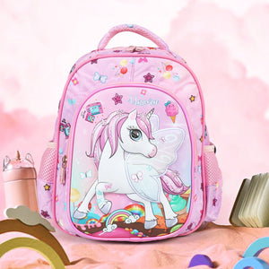 Novex Snug - On Unicorn Printed Girl Kids School Bag for Preschool, Kindergarten - 12 Inch | Backpack for 3 - 5 Years Kids - SNBP0423 - UNICORN