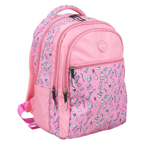 Novex Snug-On Vibes Printed Girl Kids School Bag with Stationary Pouch - 17 Inch | Backpack for 9-11 Years Kids