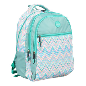 Novex Snug-On Zig-Zagar Printed Unisex Kids School Bag with Stationary Pouch - 19 Inch | Backpack for 12-16 Years Kids