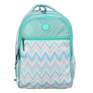 Novex Snug-On Zig-Zagar Printed Unisex Kids School Bag with Stationary Pouch - 19 Inch | Backpack for 12-16 Years Kids