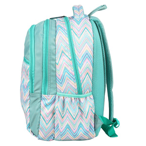Novex Snug-On Zig-Zagar Printed Unisex Kids School Bag with Stationary Pouch - 19 Inch | Backpack for 12-16 Years Kids