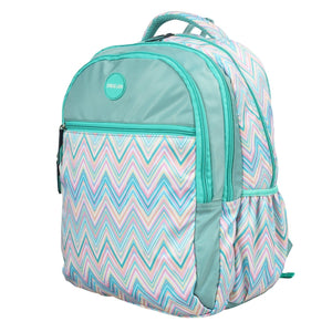 Novex Snug-On Zig-Zagar Printed Unisex Kids School Bag with Stationary Pouch - 19 Inch | Backpack for 12-16 Years Kids