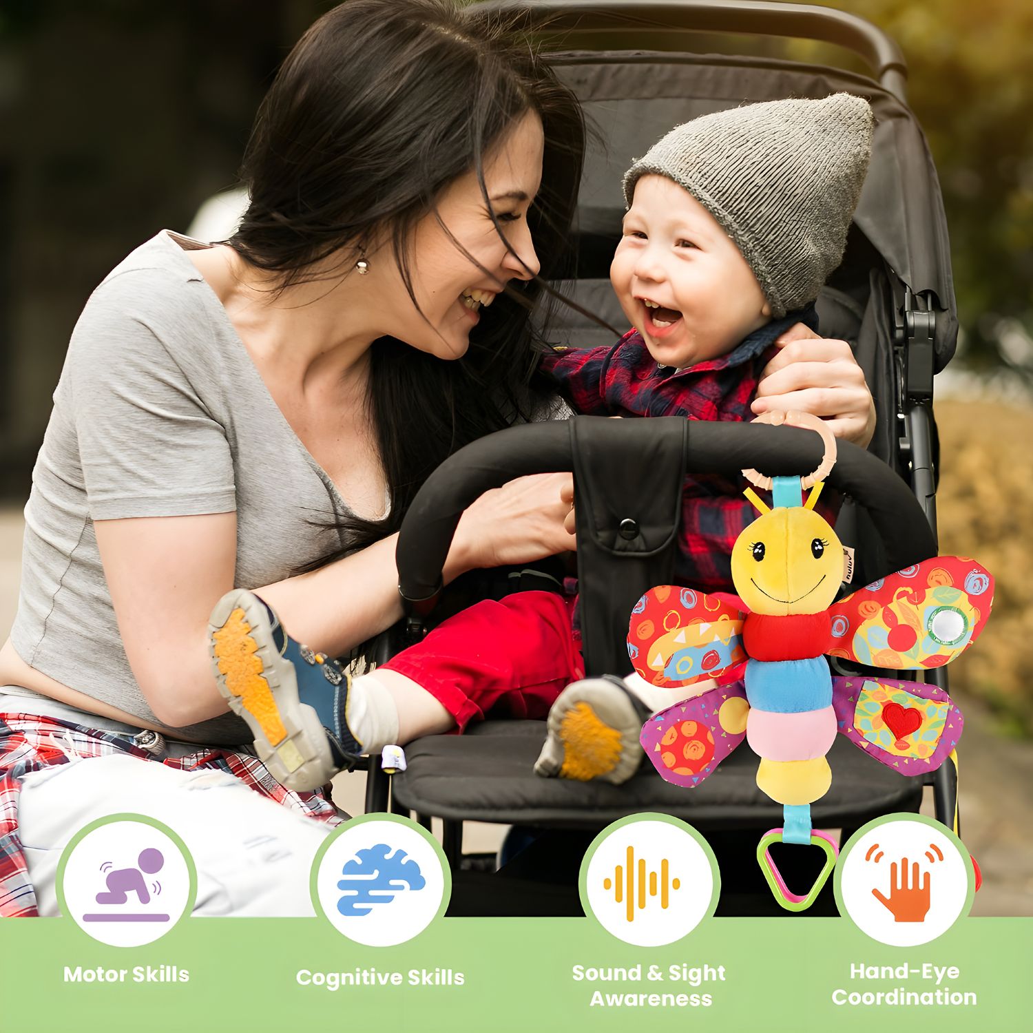 Nuluv Butterfly- Soft toy crinkle and teether