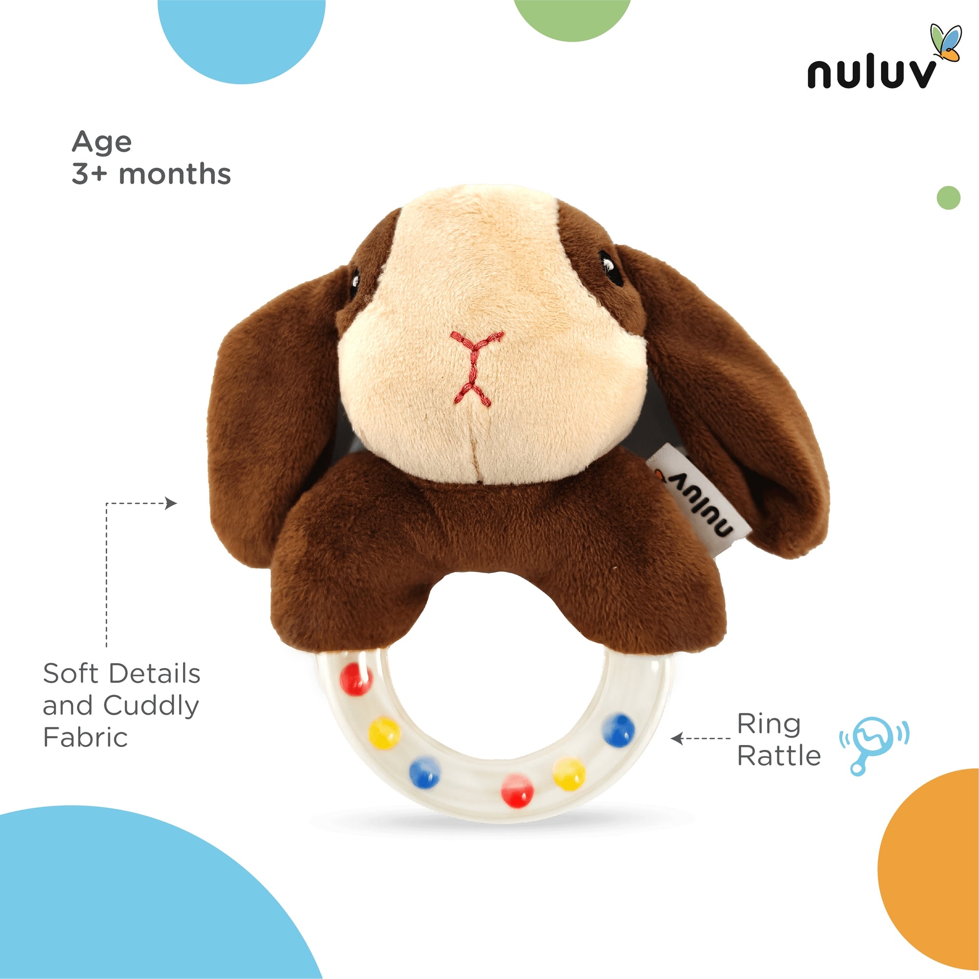 Nuluv Soft Toys Puppy Ring Rattle