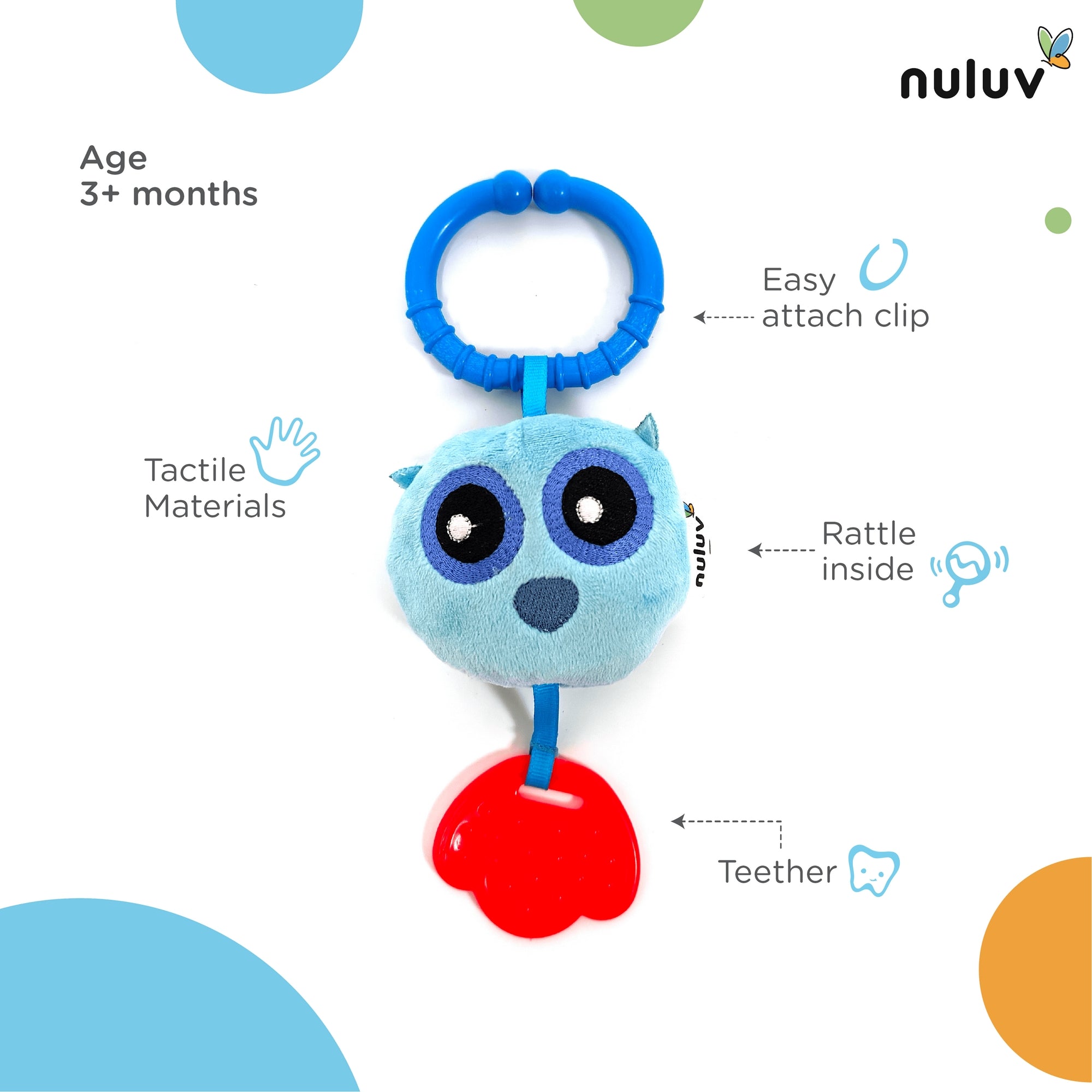 Nuluv Soft Toys Owl Teether