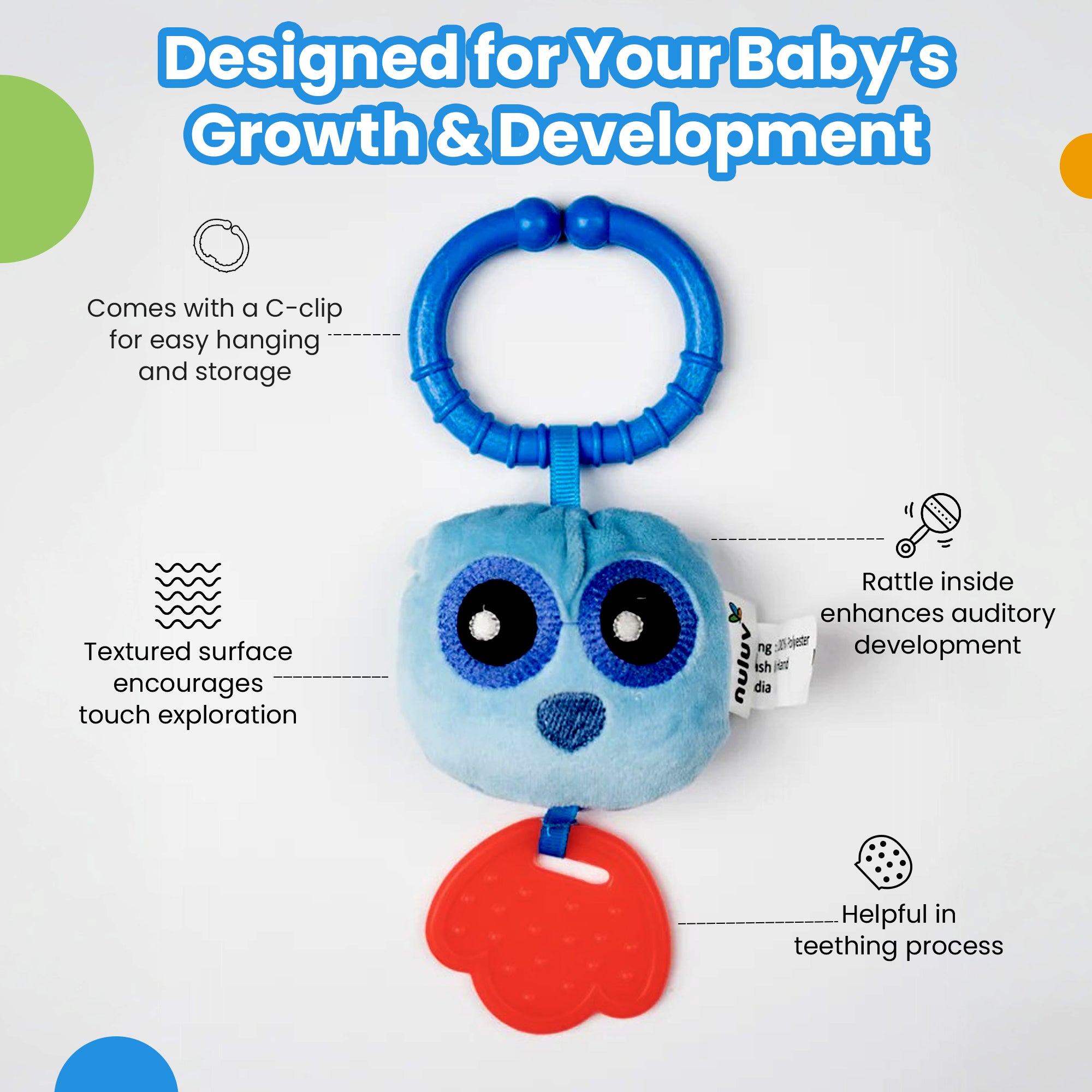 Nuluv Soft Toys Owl Teether