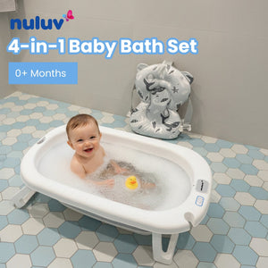 Nuluv 4 - in - 1 Baby Bath Set with Bathtub & Accessories - Baby Bath Tub