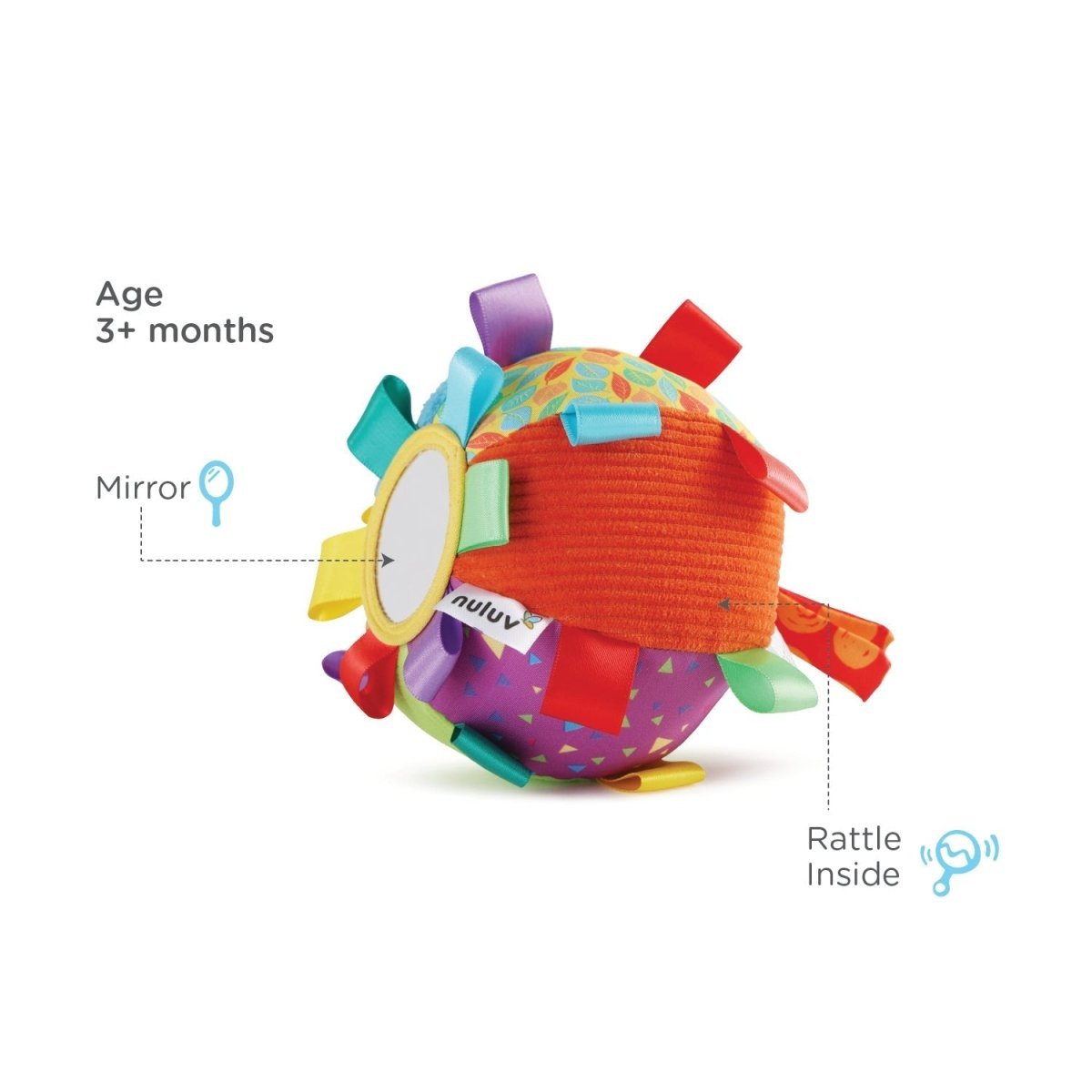 Nuluv Activity Ball -1- Mirror Plush Toy - NU-I-0007