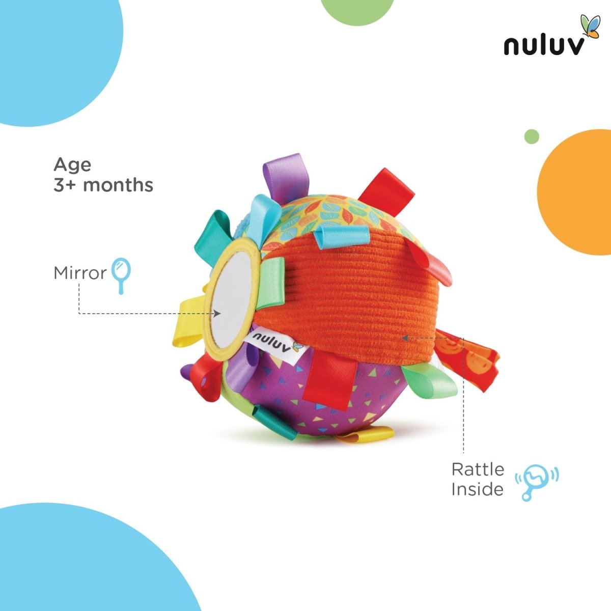 Nuluv Activity Ball -1- Mirror Plush Toy - NU-I-0007