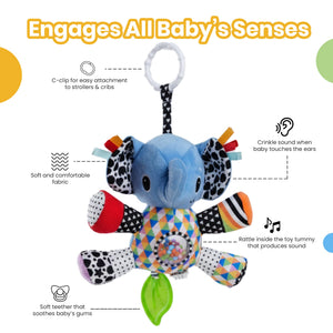 Nuluv Activity Elephant Hanging Soft Toy | The Mom Store - Soft Toy