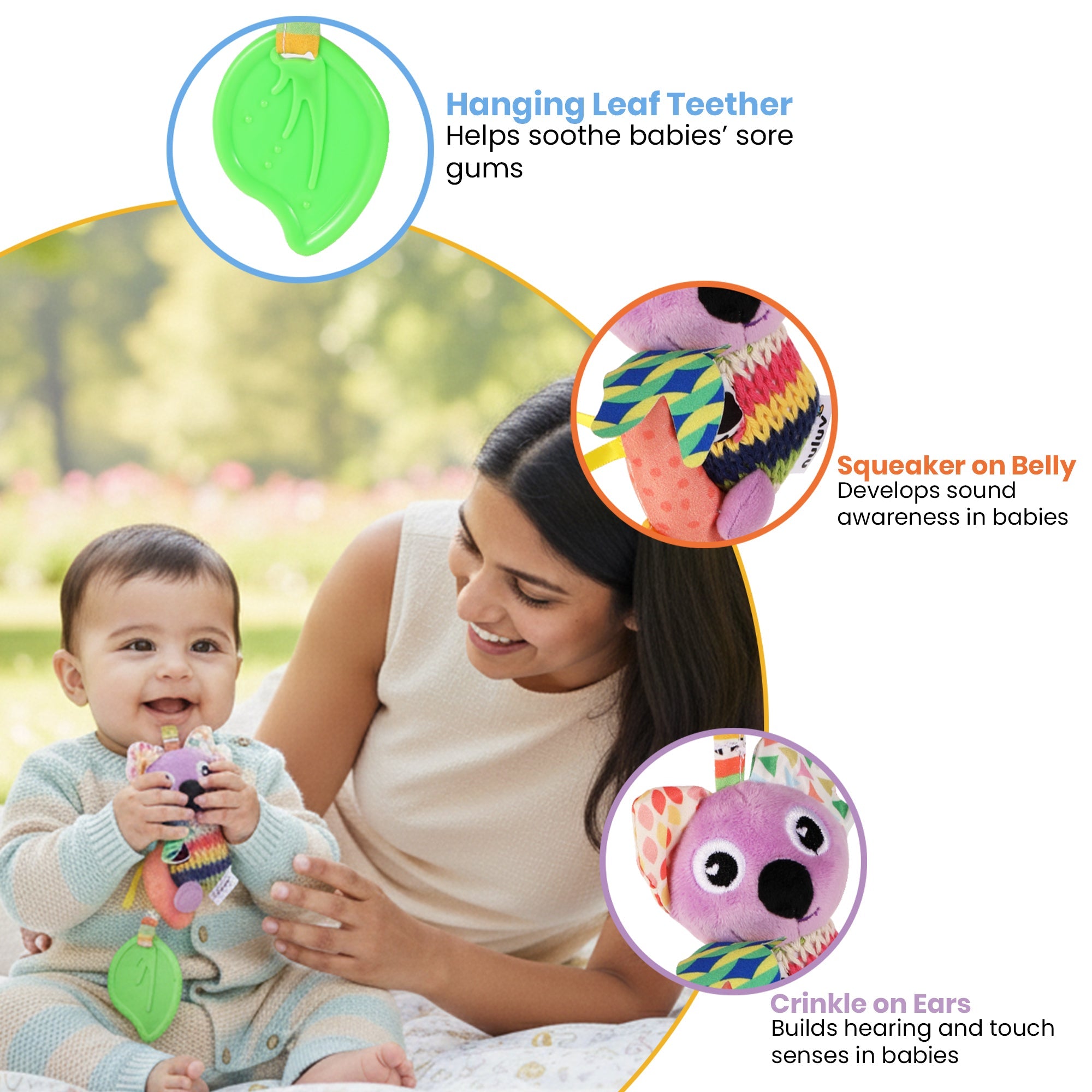 Nuluv - Rattle - Nuluv Activity Koala Soft Toys - NU - I - 0052