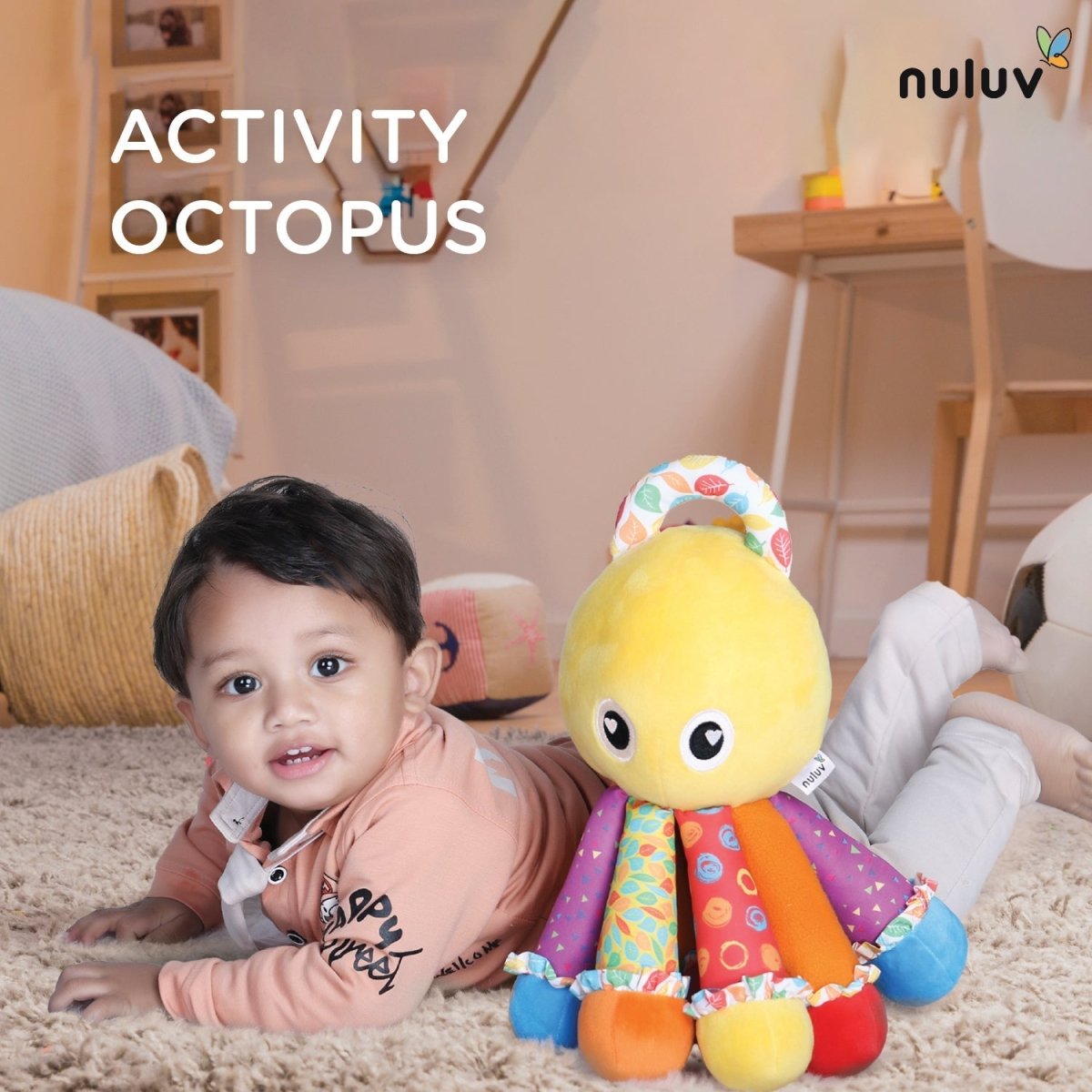 Nuluv Activity Soft Toy- Octopus - NU-I-0012