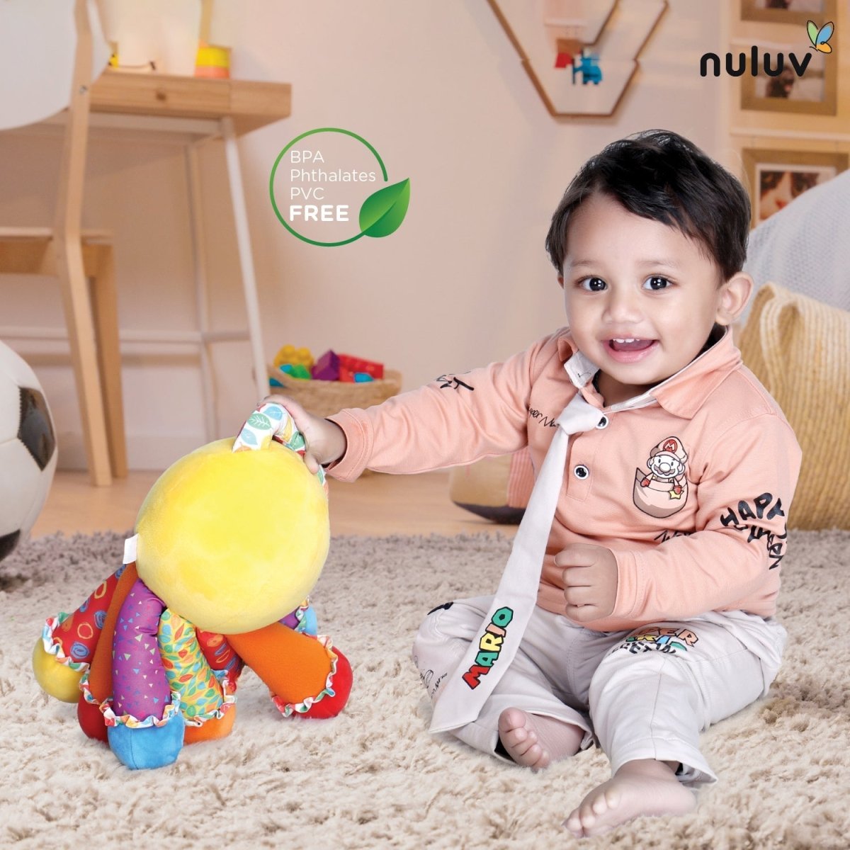 Nuluv Activity Soft Toy- Octopus - NU-I-0012