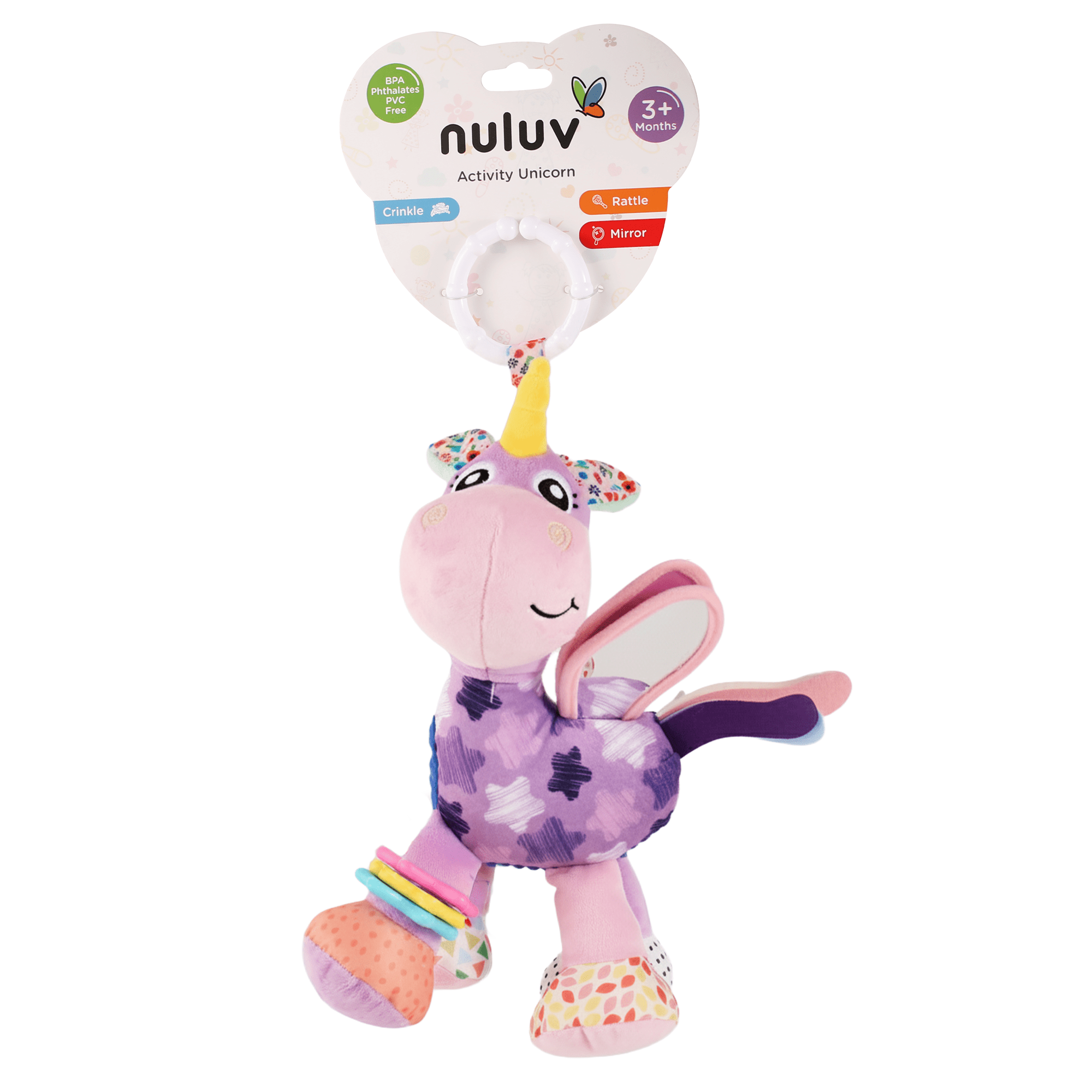 Nuluv - Rattle - Nuluv Activity Unicorn Soft Toys - NU - I - 0043