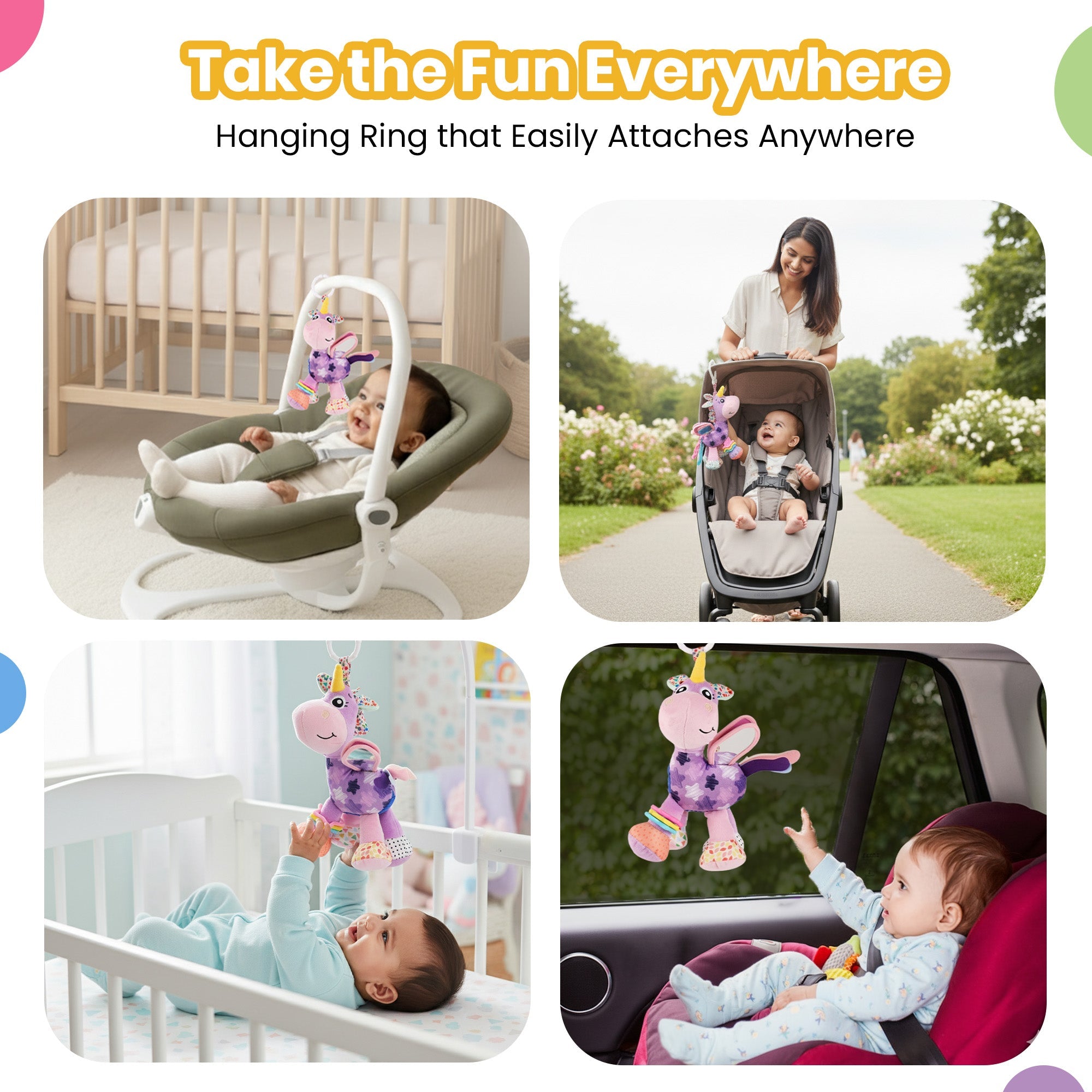 Nuluv - Rattle - Nuluv Activity Unicorn Soft Toys - NU - I - 0043