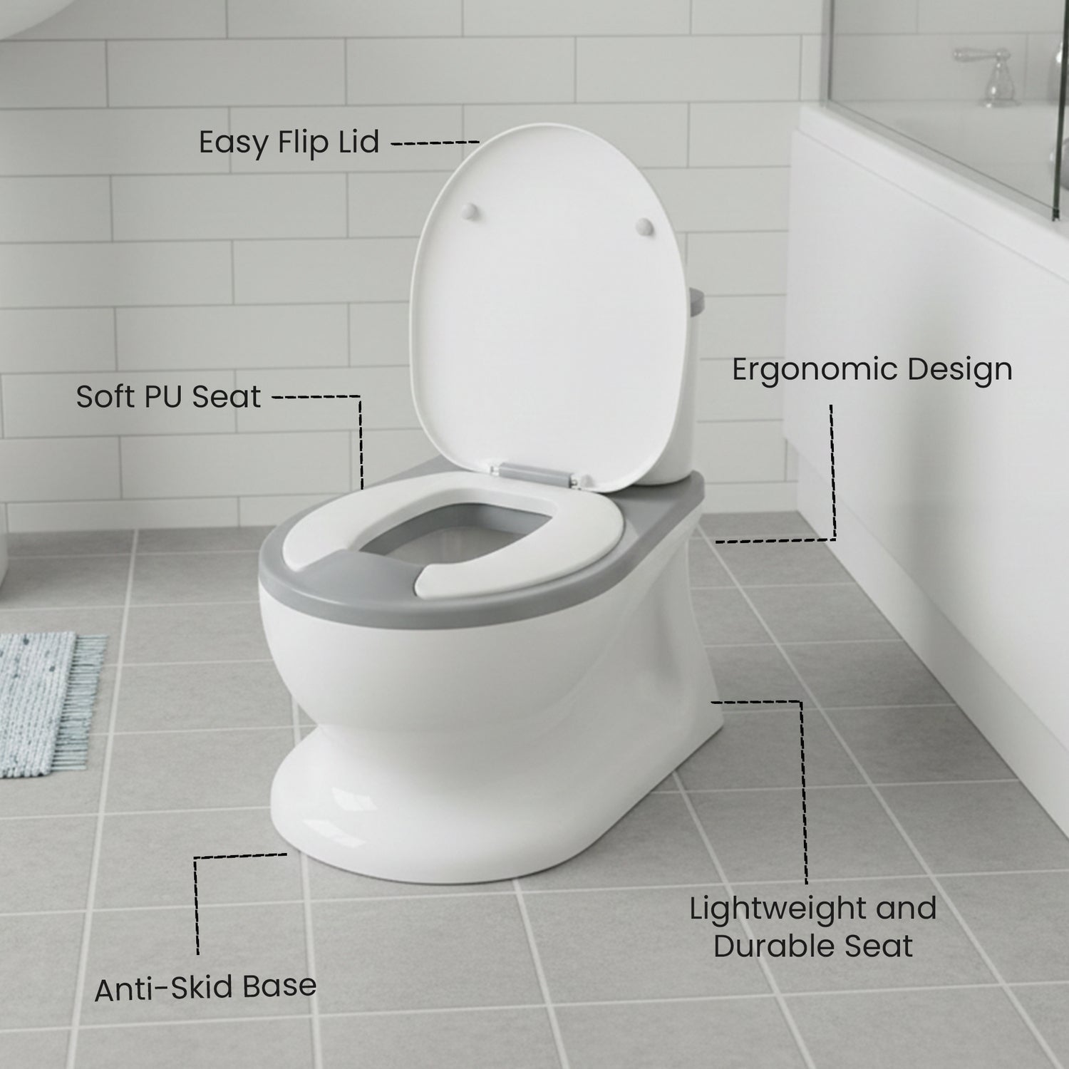 Nuluv Baby Potty Seat with Removable Bowl & Splash Guard - Potty Training