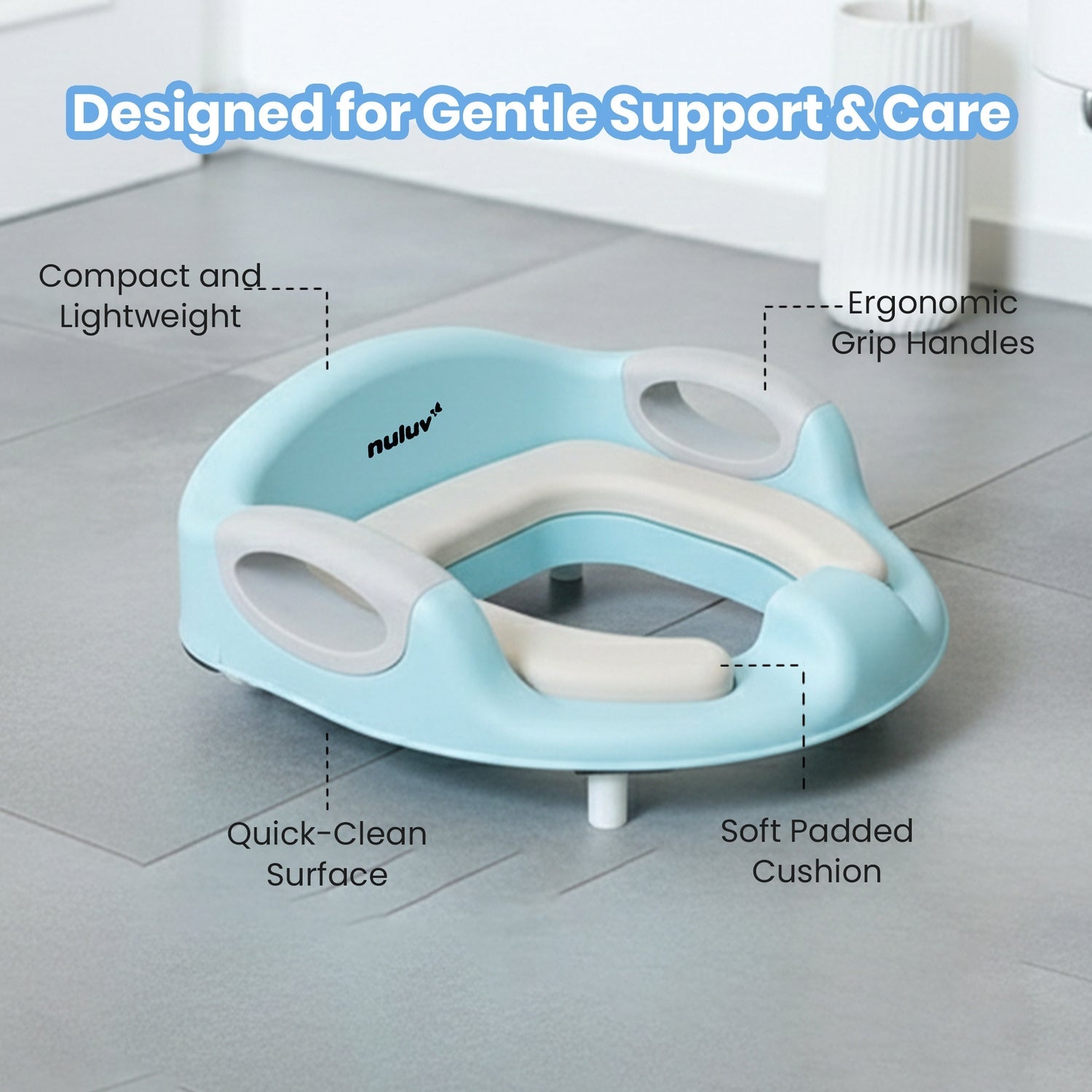 Nuluv Baby Toilet Training Seat with Cushion & Handles - Potty Seat