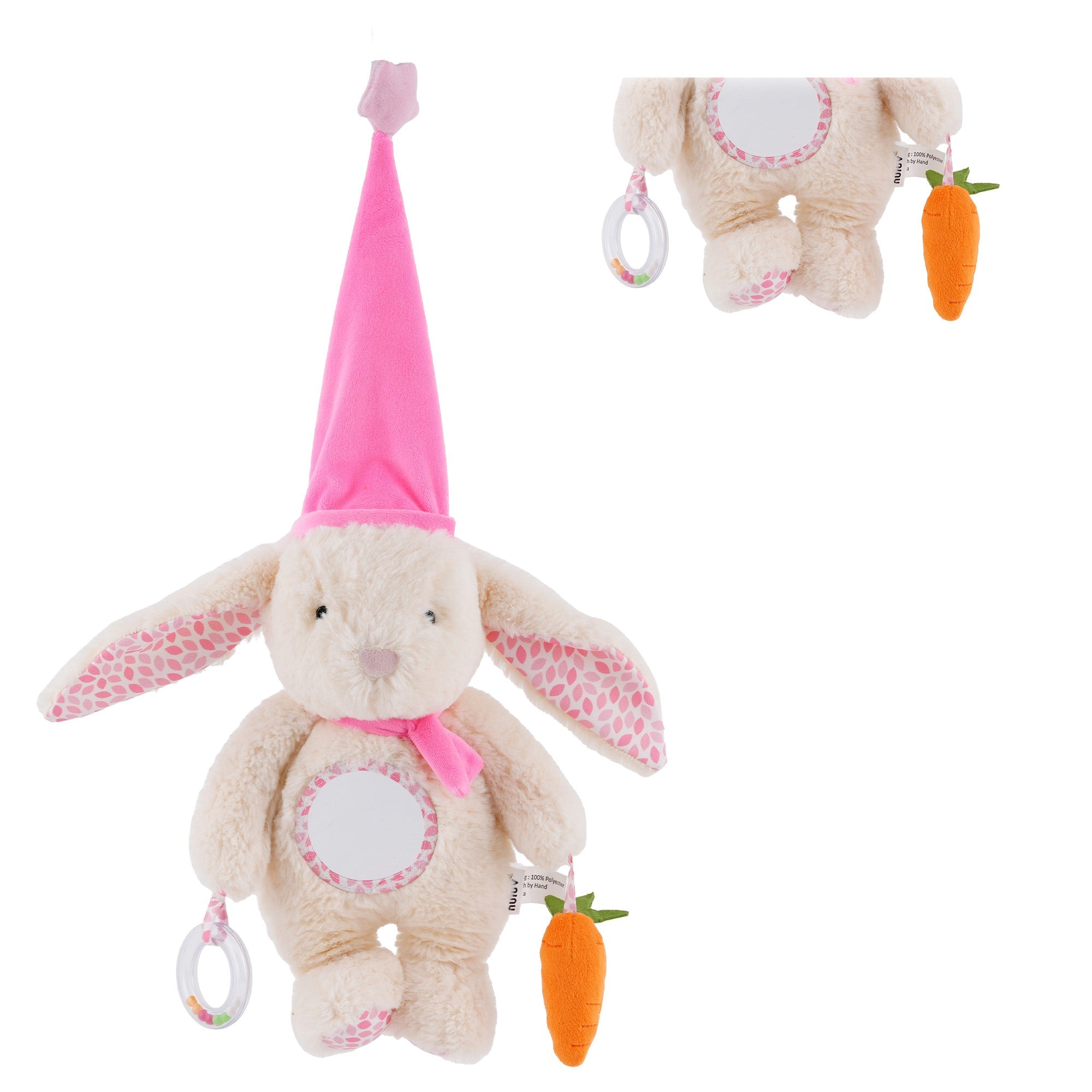 Nuluv Bunny Ring Rattle Sensory Baby Toy - Toy Hangings