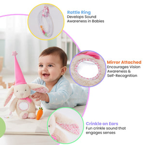 Nuluv Bunny Ring Rattle Sensory Baby Toy - Toy Hangings