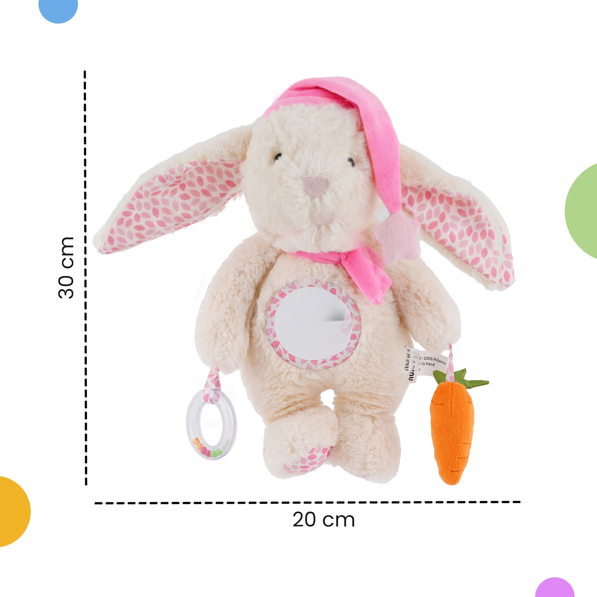 Nuluv Bunny Ring Rattle Sensory Baby Toy - Toy Hangings