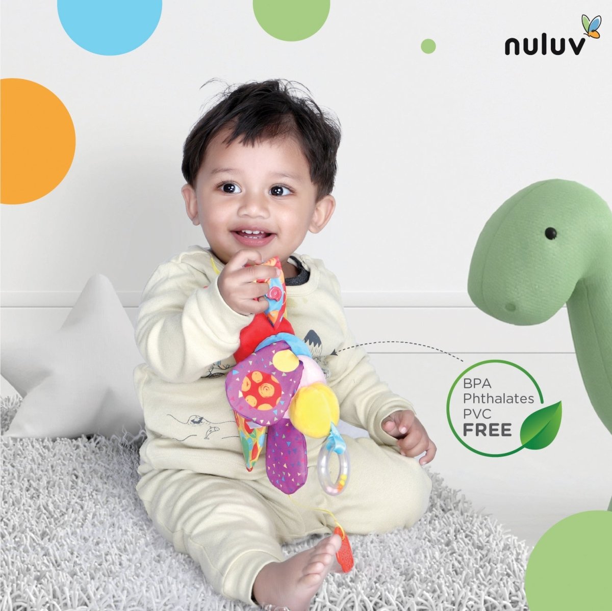 Nuluv Butterfly- Soft toy crinkle and teether - NU-I-0009