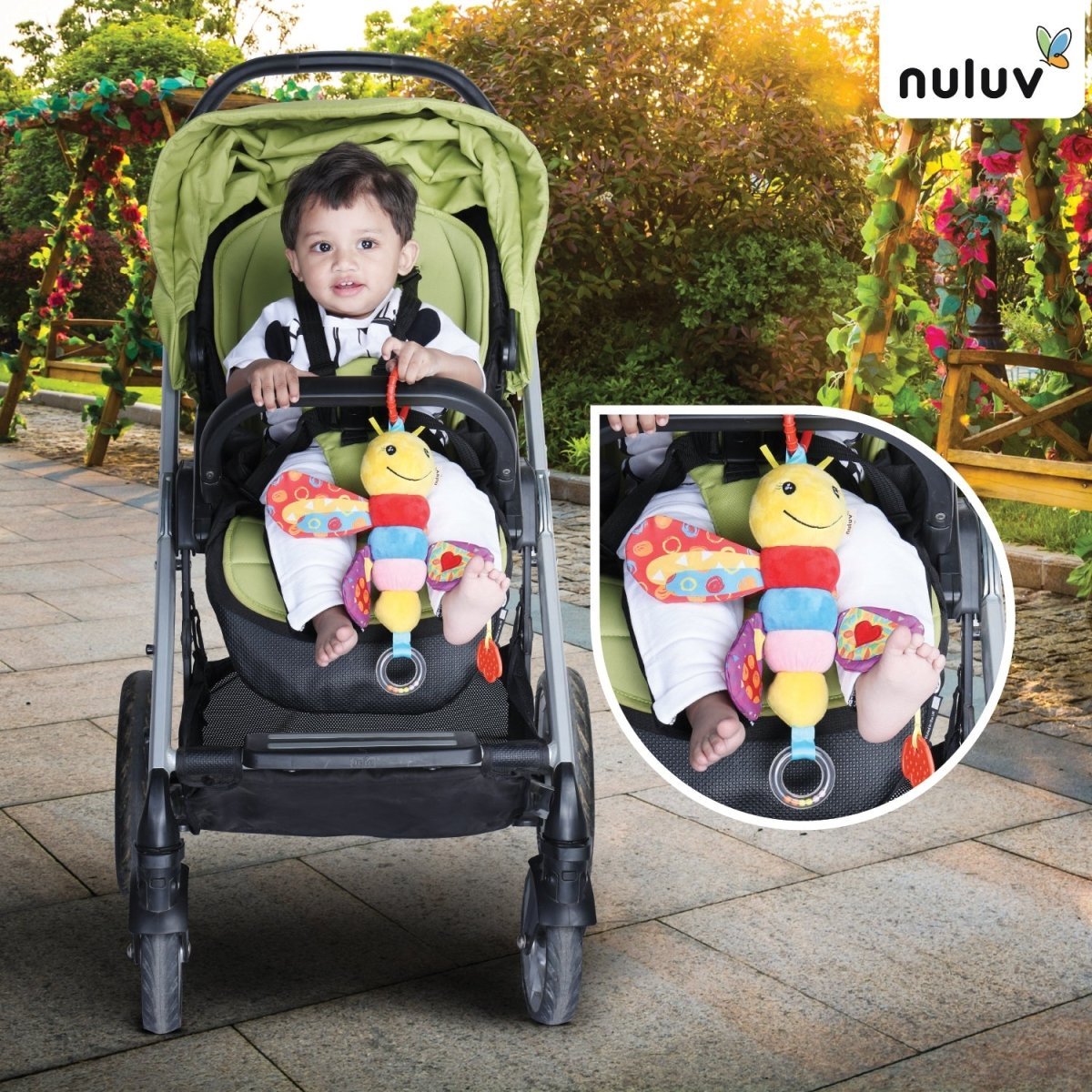 Nuluv Butterfly- Soft toy crinkle and teether - NU-I-0009