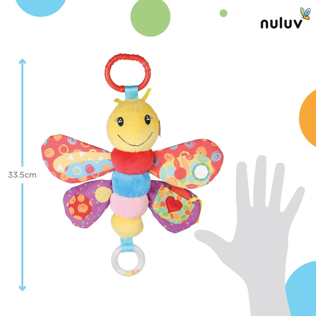 Nuluv Butterfly- Soft toy crinkle and teether - NU-I-0009