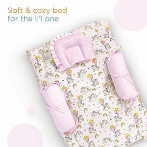 Nuluv Cotton 4 Pcs Gadda Set - Unicorn Birth+ to 6M - NLGS002