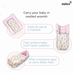 Nuluv Cotton Carry Nest - Unicorn Birth+ to 6M - NLCN002