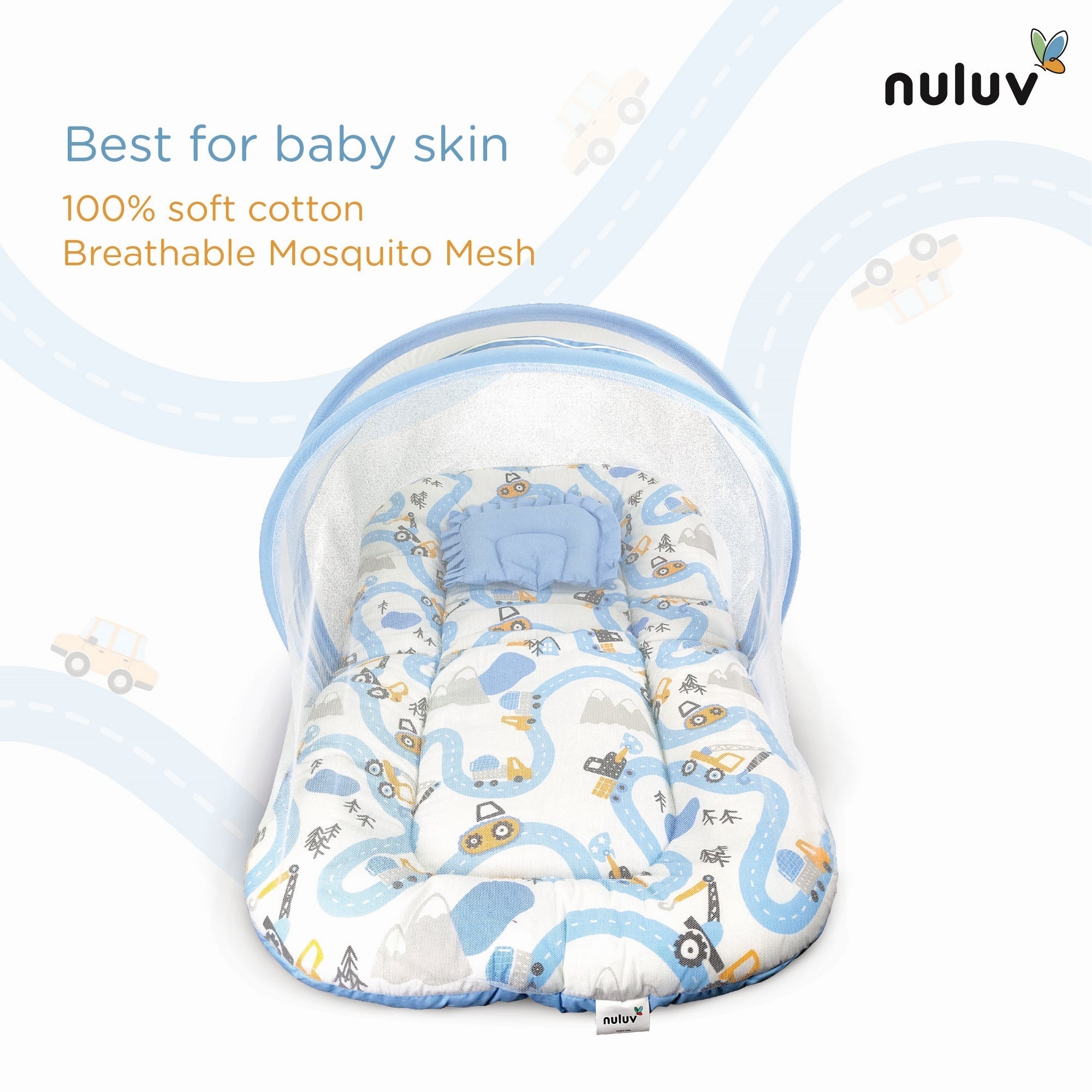 Nuluv Cotton Mosquito Net Set - Transport Birth+ to 6M - NLMN001