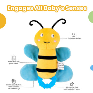 Nuluv Crinkly Bee Baby Toy – Sensory Fun for Babies - Hanging Toy