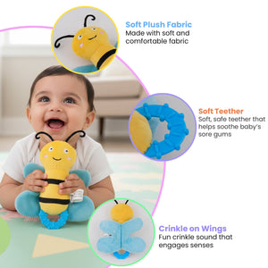 Nuluv Crinkly Bee Baby Toy – Sensory Fun for Babies - Hanging Toy