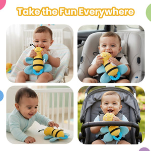 Nuluv Crinkly Bee Baby Toy – Sensory Fun for Babies - Hanging Toy
