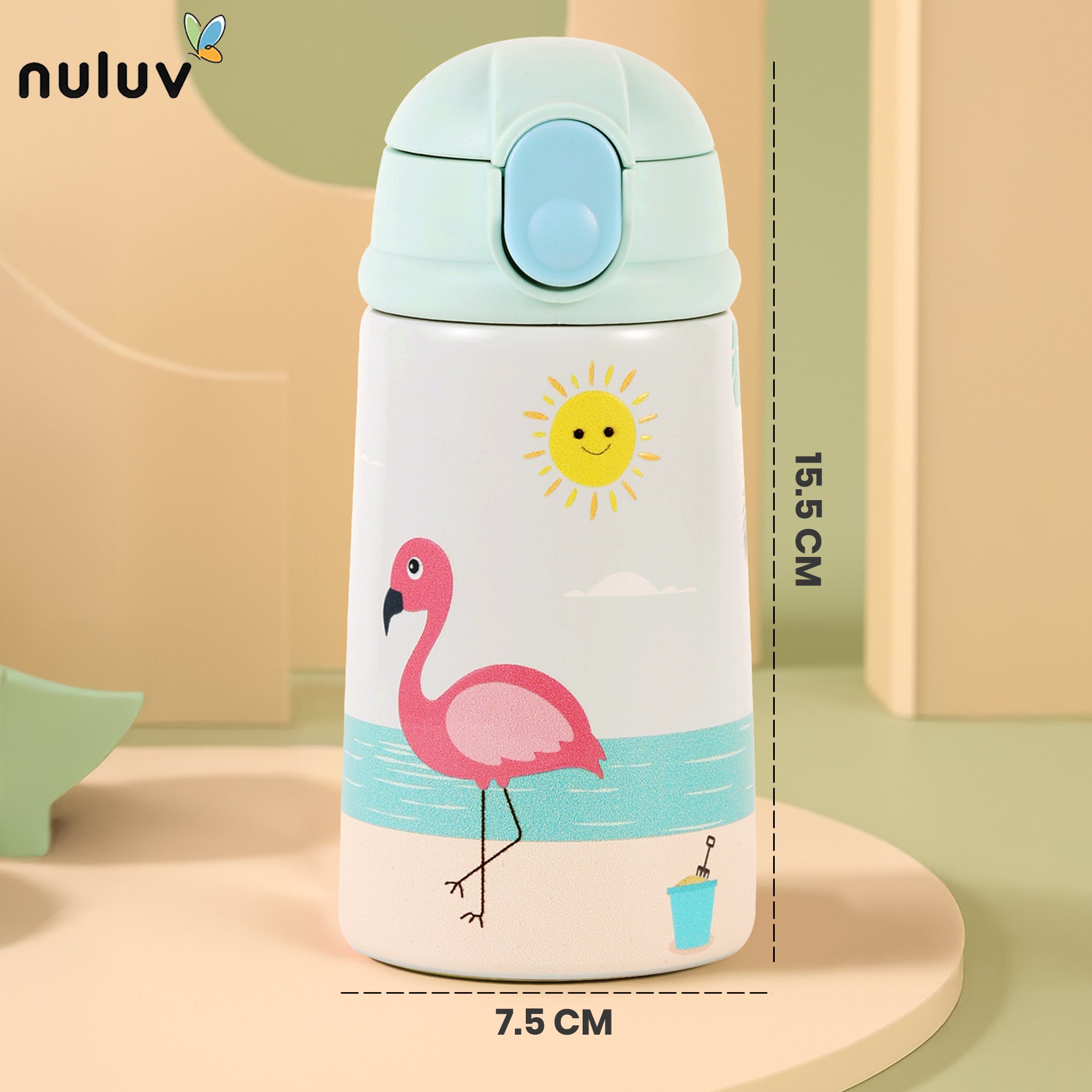 Nuluv - Sippers - Nuluv Flamingo Steel Straw Sipper - NUL - SSSB - 001