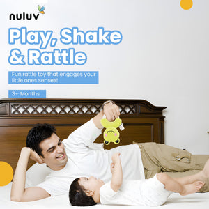 Nuluv Frog Ring Rattle Toy, Soft Toy with Rattle Sound, Ring Rattle - NU - I - 0016