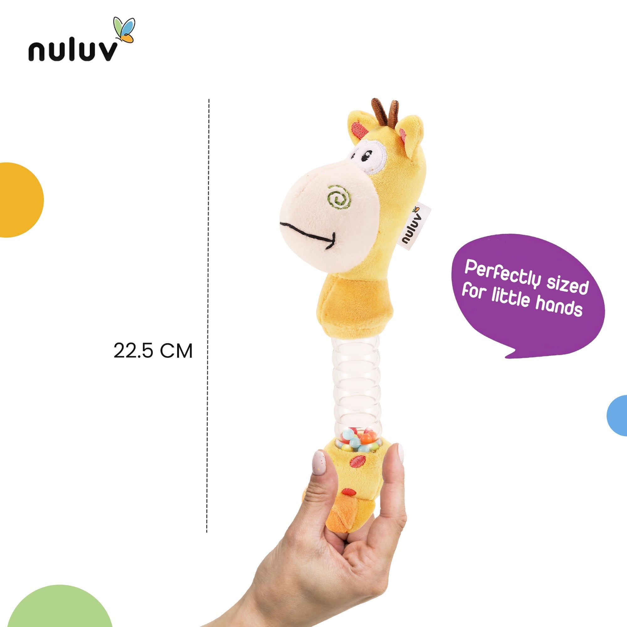 Giraffe Rattle Nuluv Giraffe Rattle Toy, Soft Toy with Rattle Sound, Rattle for Babies ...