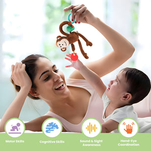 Nuluv Jittery Monkey Baby Toy, Vibrating Plush with Soft Fabric - NU - I - 0024